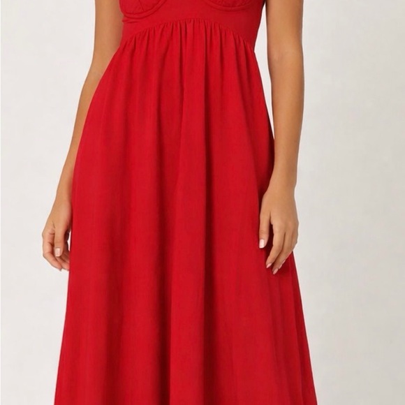 FARM Rio Strapless Red Dress - Picture 1 of 5
